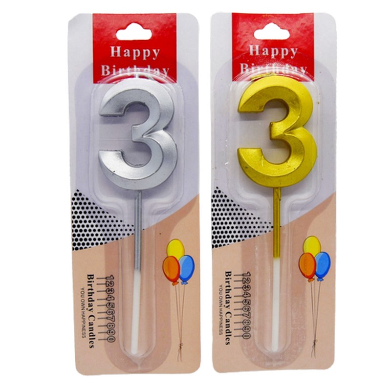 Свещ за РД - цифра - 3 - злато