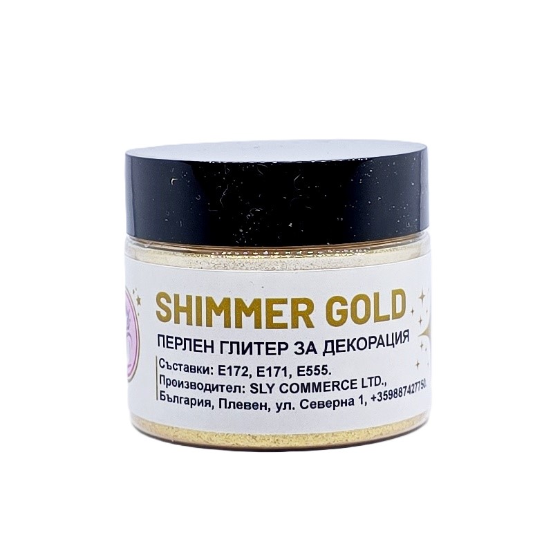 Перлен глитер за декорация Shimmer gold - 20 гр.