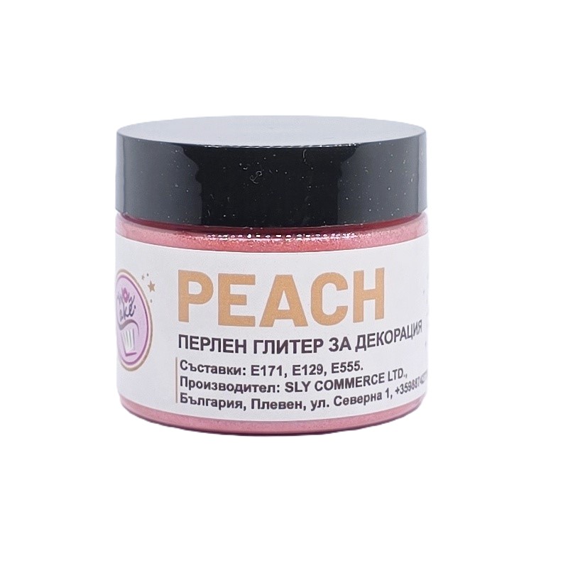 Перлен глитер за декорация Peach - 20 гр.